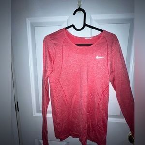 Nike pink dry fit long sleeve with thumb holes